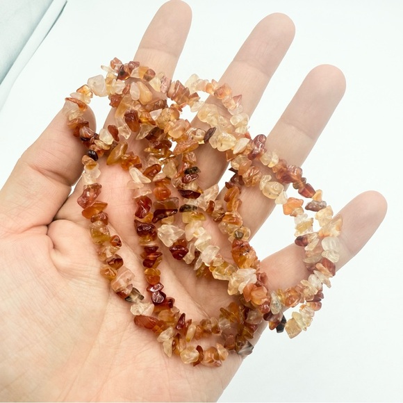 Vintage Carnelian Gemstone Chips Necklace - Picture 1 of 8